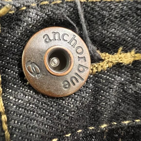 VINTAGE Anchor Blue Men Jeans 36x32 Black Wide Leg Baggy Skater Y2K - Picture 2 of 8